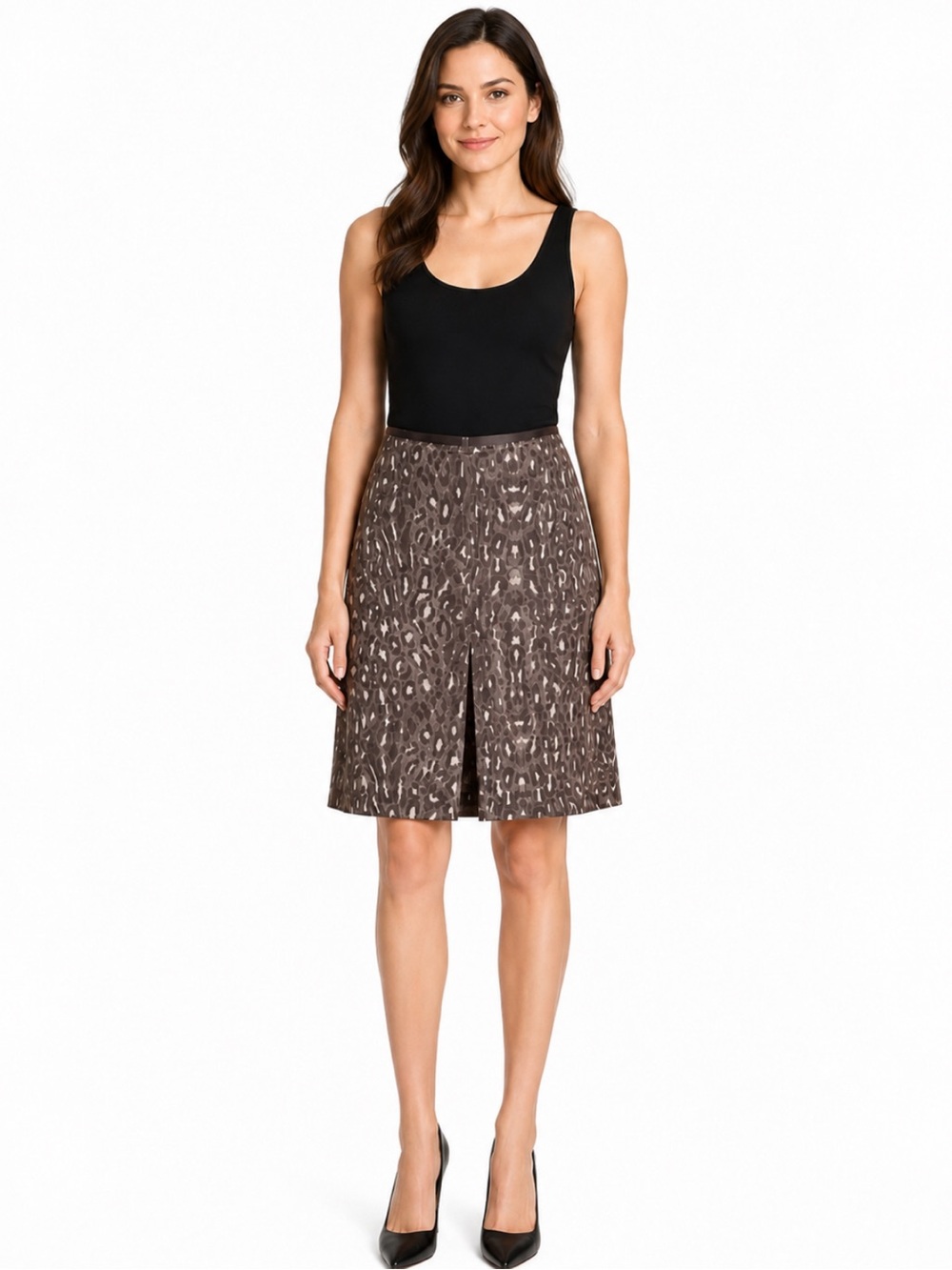 NWT! BCBGMaxAzria Athena Wool Silk Animal Print A-Line Skirt Size 2